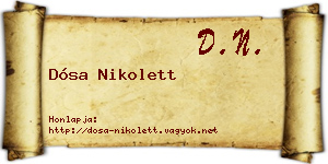 Dósa Nikolett névjegykártya