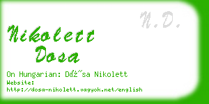 nikolett dosa business card